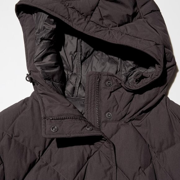 Uniqlo Puffer “Pufftech” Long Coat PUFFTECH LONG COAT  -NWT Small Brown - Picture 10 of 11